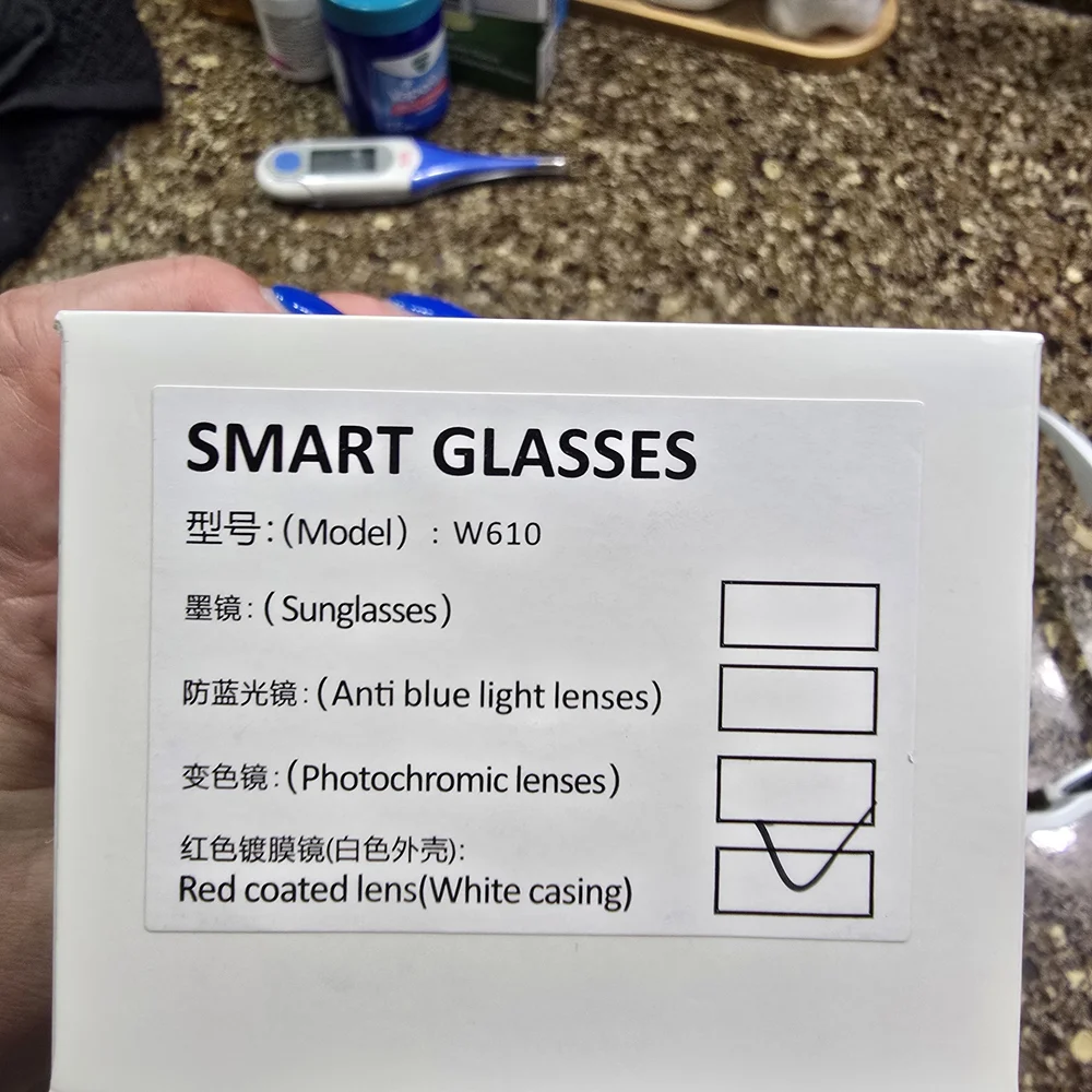 Smart Glasses AR Sunglasses - White Frame with Orange Lenses